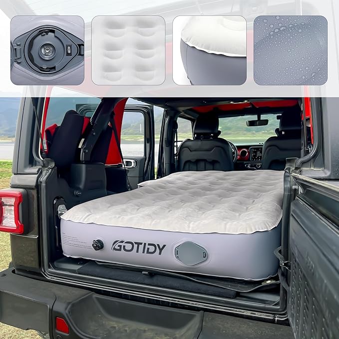 inflatable air mattress for SuV back seats fits Jeep JKU and JLU Toyota 4 runner Etc