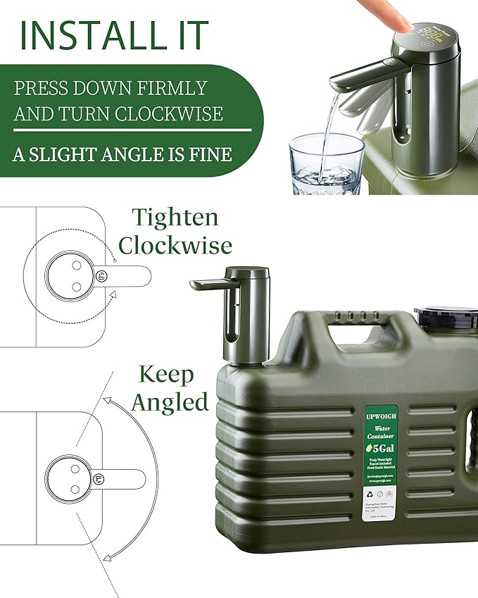 5 gallon water jug with automatic touch control pump