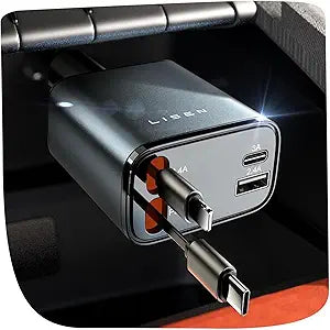 retractable charger 69W iphone/galaxy usb-C fast charger