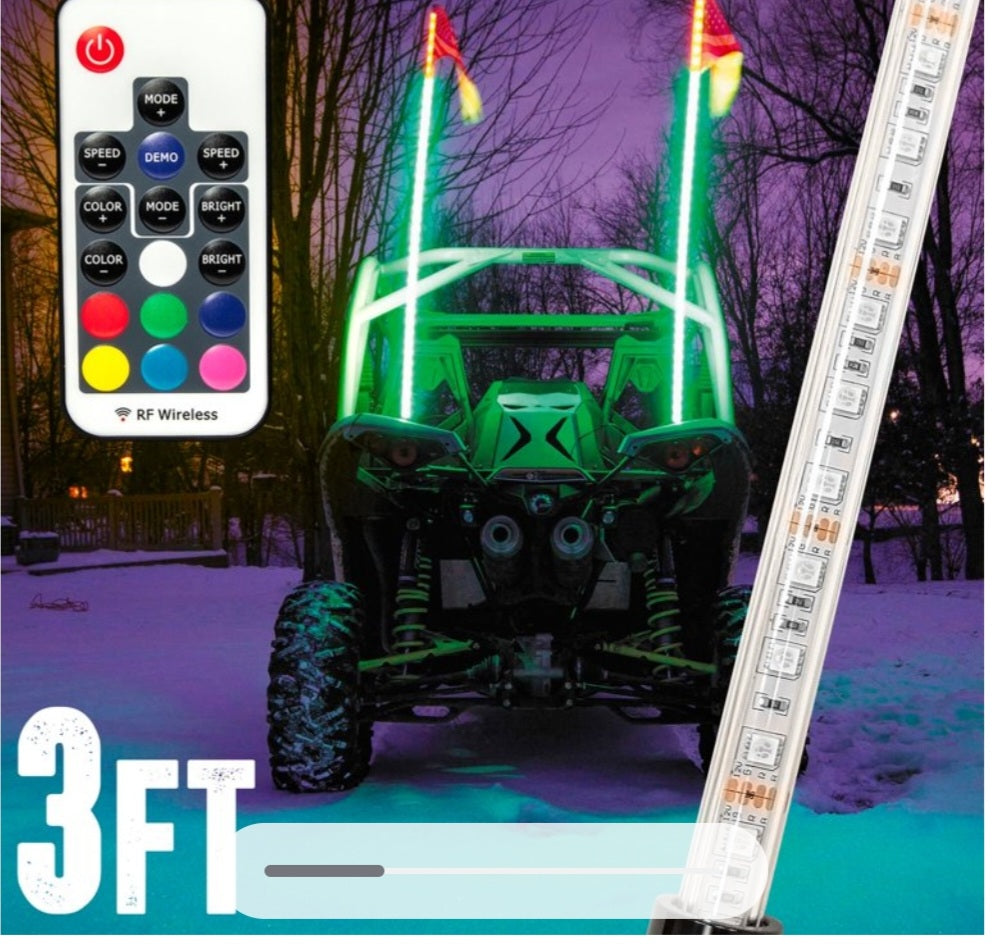 whip light 3 ft multi-color