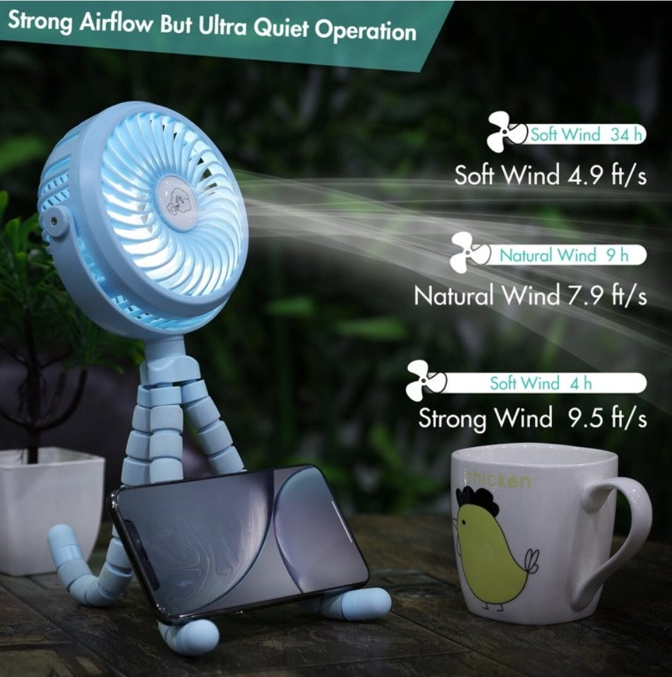 baby fan 3 speed rechargeable fan for exploring