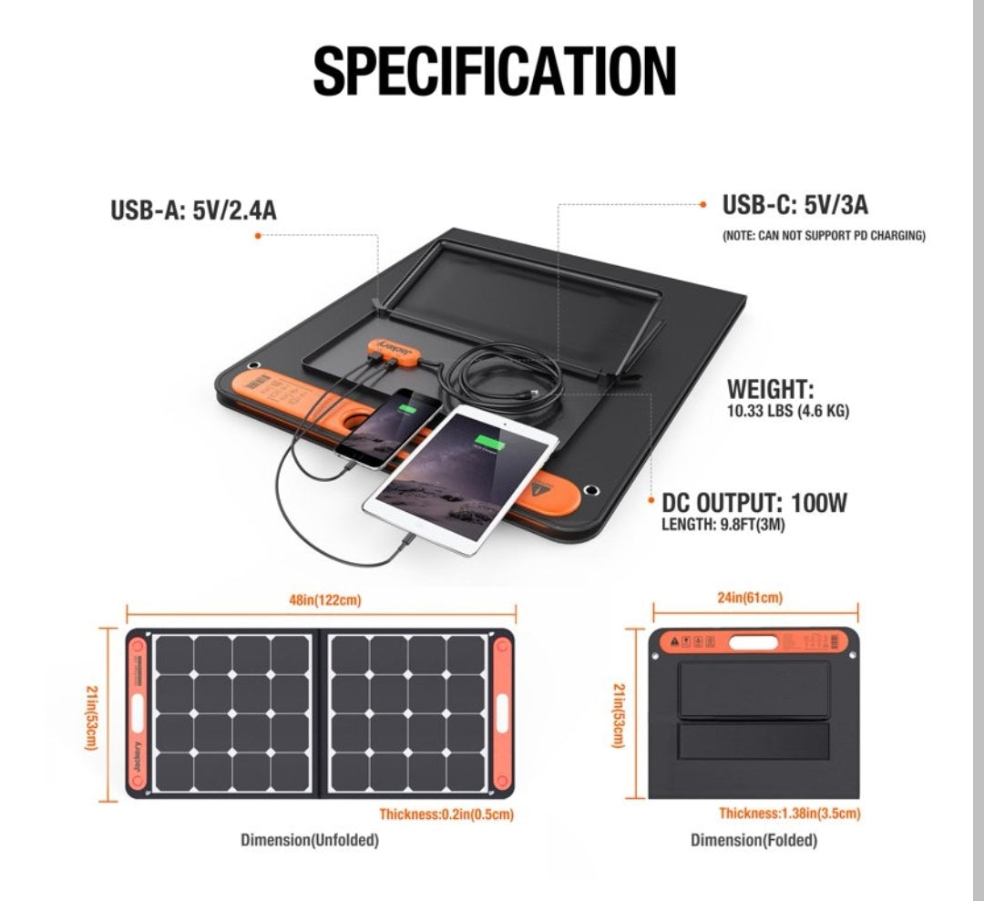Jackery explorer 1000 with 100W solar panel