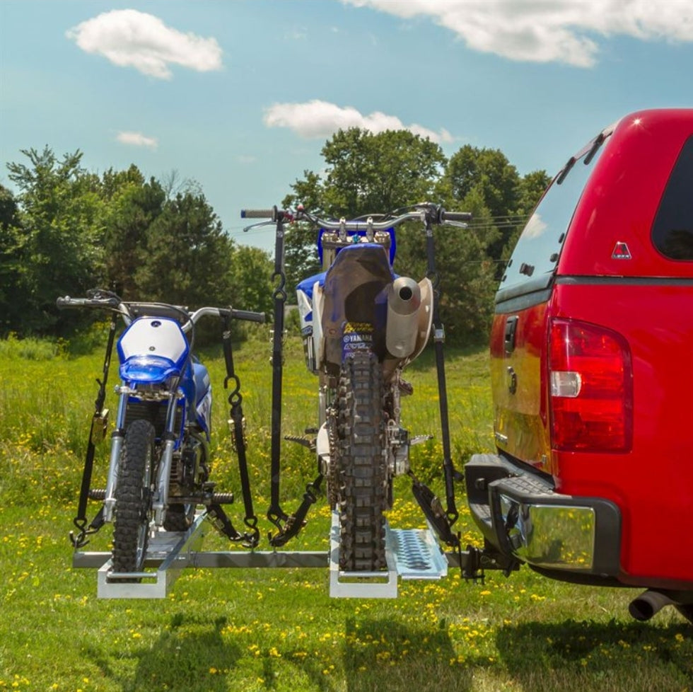 Aluminum double motorcycle-carrier 600 LBS rating