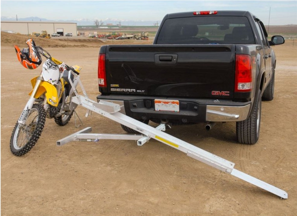 Tilting aluminum moto-carrier (hitch mounted)